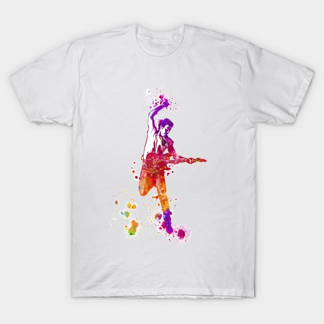 Bruce Springsteen The Boss Watercolor Splatter 01 T-Shirt by SPJE Illustration Photography